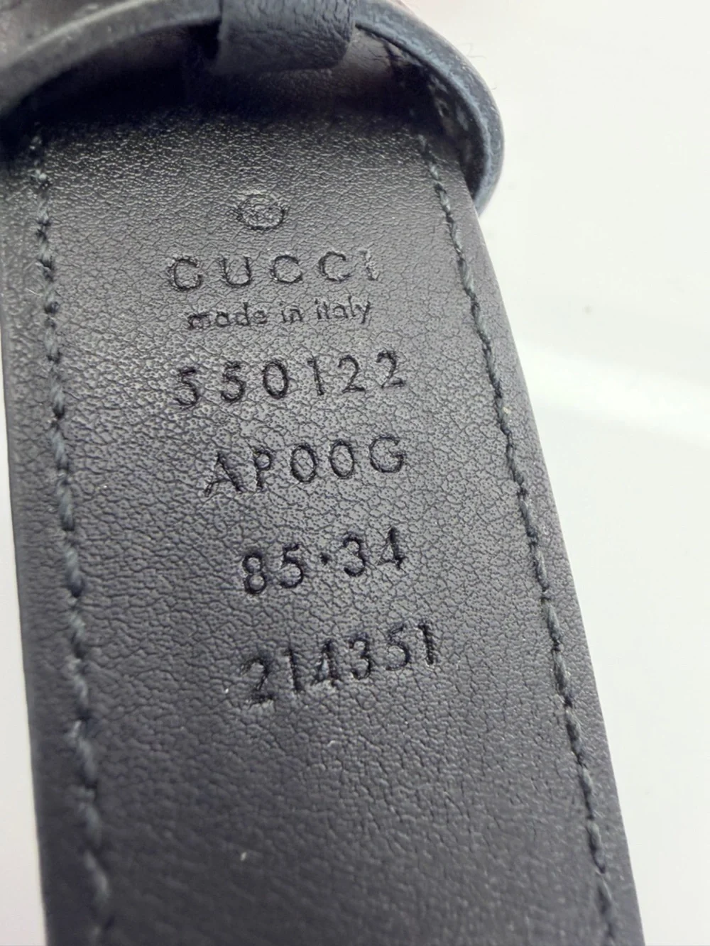 Gucci Zumi Smooth Leather Belt Black  550122 85/34